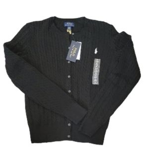Girls Polo Ralph Lauren Cardigan Sweater Black NWT Size XL(16)